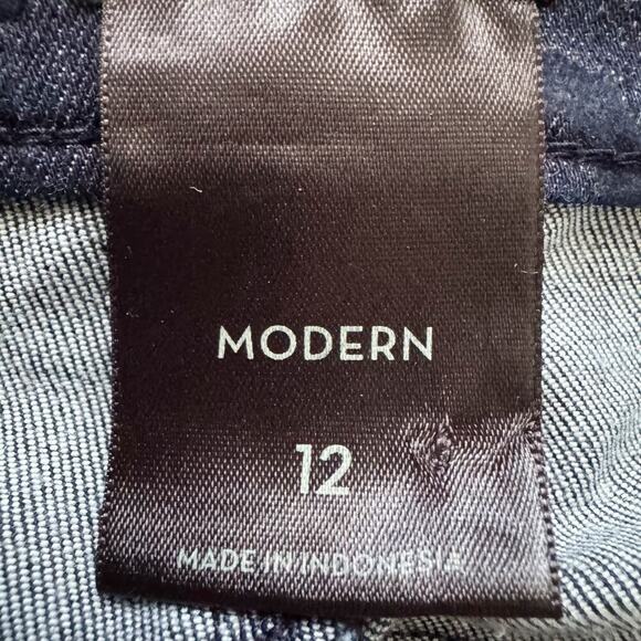 Ann Taylor Jeans Womens 12 Blue Modern Leopard Print Stretch Skinny Denim Pants - Picture 11 of 12